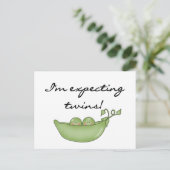 Verwacht Tweeling - Erwten in een Pod Briefkaart (Staand voorkant)