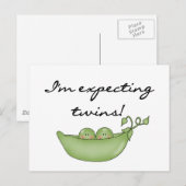 Verwacht Tweeling - Erwten in een Pod Briefkaart (Voorkant / Achterkant)