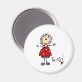 Verwacht tweeling Stick figuur magneet (Voorkant / Achterkant)