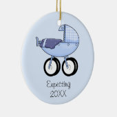 Verwacht versiering (blauw) keramisch ornament (Rechts)