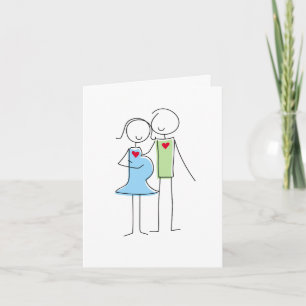 Verwacht Wenskaart, blauw en groen Kaart
