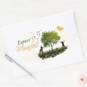 Verwacht wonderen ovale sticker (Envelop)