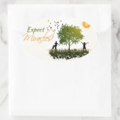 Verwacht wonderen ovale sticker (Tas)