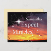 Verwacht wonderen Sparkle Sunset Get Well Soon Nam Briefkaart (Voorkant / Achterkant)