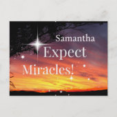 Verwacht wonderen Sparkle Sunset Get Well Soon Nam Briefkaart (Voorkant)