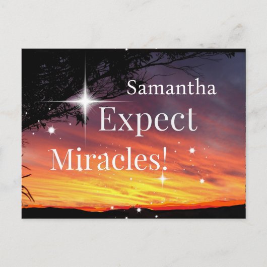 Verwacht wonderen Sparkle Sunset Get Well Soon Nam Briefkaart (Voorkant)