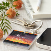 Verwacht wonderen Sparkle Sunset Get Well Soon Nam Sleutelhanger (Voorkant Rechts)