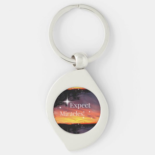 Verwacht wonderen Sparkle Sunset Get Well Soon Nam Sleutelhanger (Voorkant)