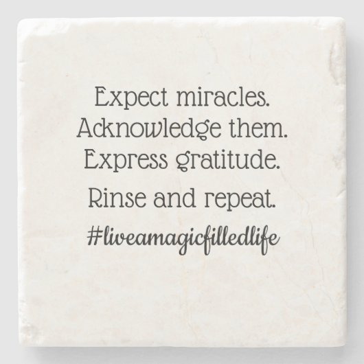 "Verwacht wonderen" steen onderzetter (Voorkant)