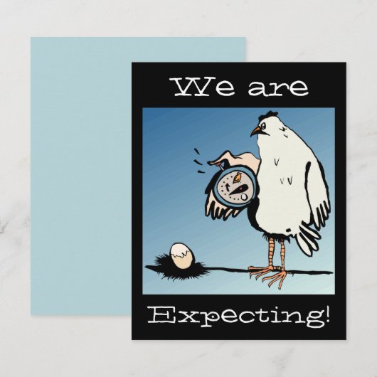 Verwachte bekendmaking Baby kippen Aankondiging (Voorkant / Achterkant)