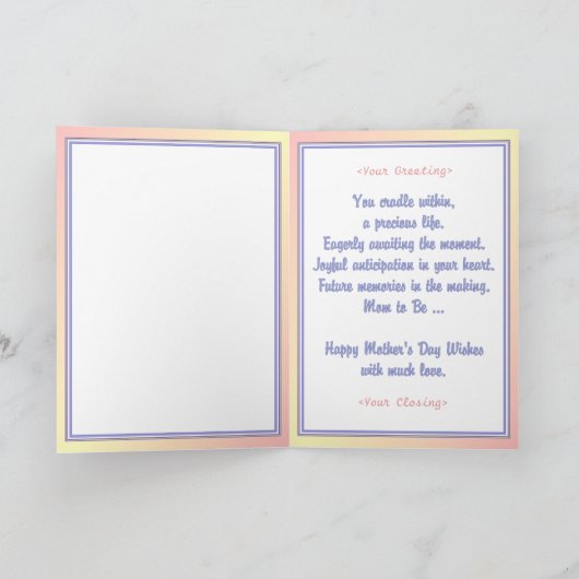 Verwachte dromen - Moederdag Mom to Be Kaart (Binnen)