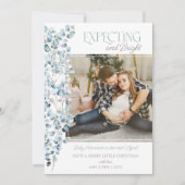 Verwachte en heldere vierkante foto zwangerschap feestdagenkaart (Voorkant)