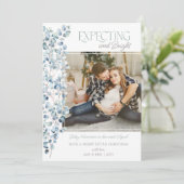 Verwachte en heldere vierkante foto zwangerschap feestdagenkaart (Staand voorkant)