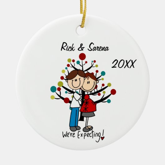 Verwachte feestdag keramisch ornament (Voorkant)