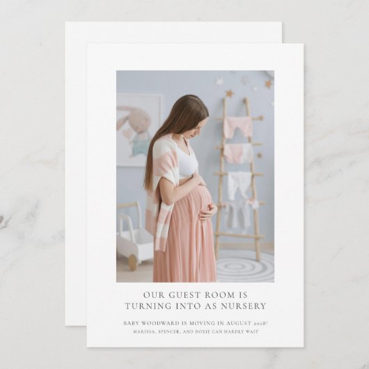 Verwachte foto zwangerschap aankondiging (Voorkant / Achterkant)