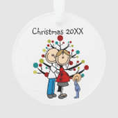 Verwachte kerstversiering met paar Toddler Boy Ornament (achterkant)
