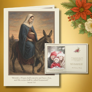 Verwachte Maria Kerstsegen met Jesaja 7:1 Feestdagen Kaart