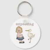 Verwachte moeder en Stork Sleutelhanger (Voorkant)