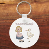 Verwachte moeder en Stork Sleutelhanger (Voorkant)