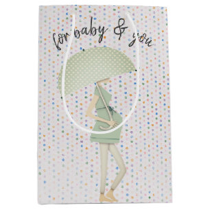 Verwachte moeder met Umbrella Medium Cadeauzakje