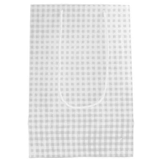 Verwachte moeder op Gray Gingham Medium Cadeauzakje (Achterkant)