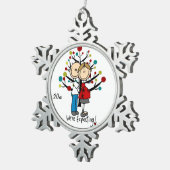 Verwachte neusschilfering tin sneeuwvlok ornament (Rechts)