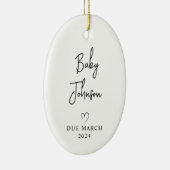 Verwachte ouders Foto Baby due 2024 Keramisch Ornament (Rechts)