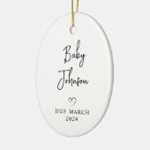 Verwachte ouders Foto Baby due 2024 Keramisch Ornament (Links)
