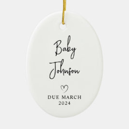 Verwachte ouders Foto Baby due 2024 Keramisch Ornament