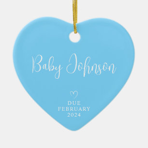 Verwachte Ouders Foto Baby Jongen Verwacht 2024 Keramisch Ornament
