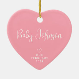 Verwachte Ouders Foto Baby Meisje Verwacht 2024 Keramisch Ornament