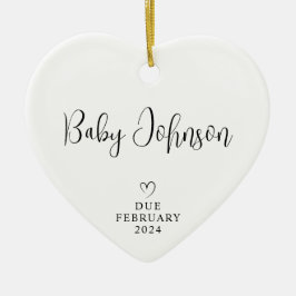 Verwachte ouders Foto Baby verwacht 2024 Keramisch Ornament