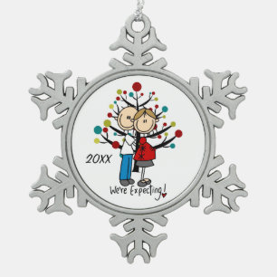 Verwachte paar sneeuwvlok Ornament