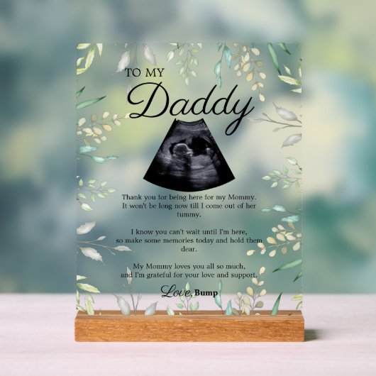 Verwachte vader Bump gedicht Acryl Bord (Neutraal)