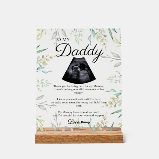 Verwachte vader Bump gedicht Acryl Bord (Voorkant)