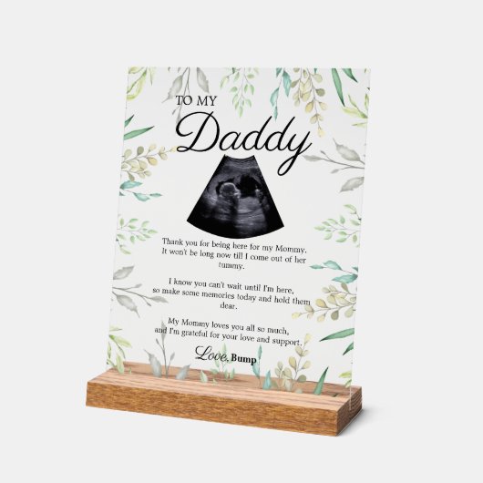 Verwachte vader Bump gedicht Acryl Bord (Hoek)