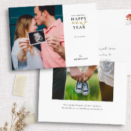Verwachten van een Happy New Year Folie vakantie f Feestdagenkaart