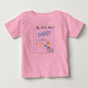 Verwachtend aan Baby Meisje Mijn Eerste Woord Papa