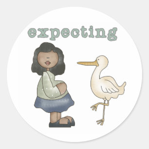Verwachtend - Afro-Amerikaanse moeder om te zijn e Ronde Sticker