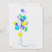 Verwachtend Baby shower van de Blauwe Ballons van  Kaart (Achterkant)