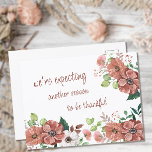 Verwachtende herfst baby herfst bloemen zwangersch aankondigingskaart
