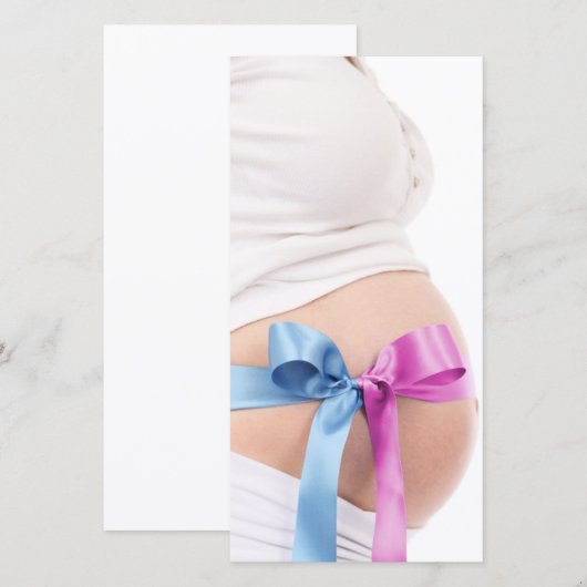 Verwachtende jongen of meisje—Zwangere briefkaart (Voorkant / Achterkant)