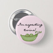 Verwachtende tweelingen - erwten in een peul ronde button 5,7 cm (Voorkant /achterkant)