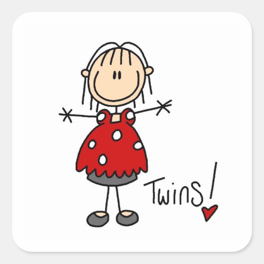 Verwachtende Twins T-shirts en cadeautjes Vierkante Sticker (Voorkant)