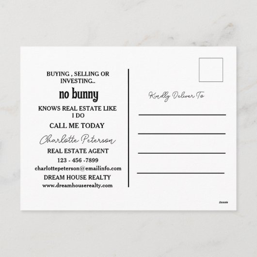 Verwachting bij paastijd of lente in onroerend goe feestdagenkaart (Achterkant)