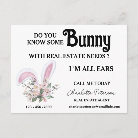 Verwachting bij paastijd of lente in onroerend goe feestdagenkaart (Voorkant)