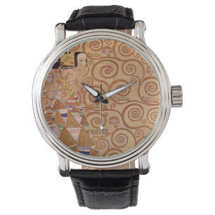 Verwachting door Klimt Vintage Victoriaanse Art No Horloge