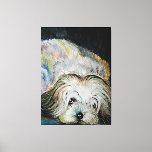 Verwachting Pet Dog Canvas Print - Schilderij (Voorkant)