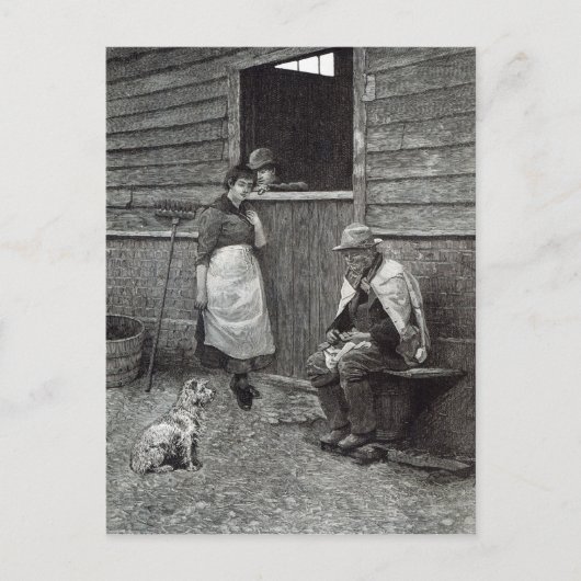 Verwachting, van 'vrijetijdsuren', 1888 briefkaart (Voorkant)