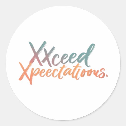 Verwachtingen overtreffen ronde sticker (Voorkant)